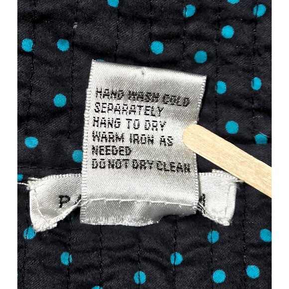 PATTY KIM Women's Jacket Blue Multi Paisley Polka Dot Reversible Sz Large Coat - Picture 9 of 12